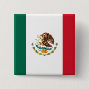 Macaron Carré 5 Cm Mexico Flag Button