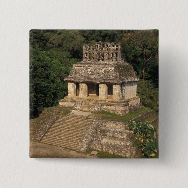 Macaron Carré 5 Cm Mexique, province de Chiapas,  Palenque, Temple de (Devant)