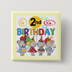 Macaron Carré 5 Cm Mice 2e anniversaire T-shirts et cadeaux