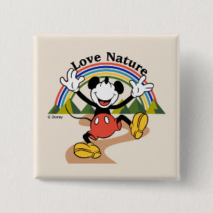 Macaron Carré 5 Cm Mickey Aime la nature