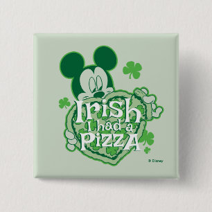 Macaron Carré 5 Cm Mickey Irlandais j'ai mangé une Pizza
