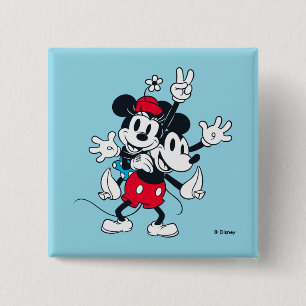 Macaron Carré 5 Cm Mickey & Minnie Deux de la même veine