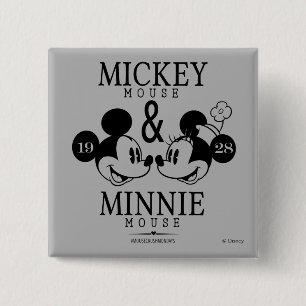 Macaron Carré 5 Cm Mickey & Minnie Établi en 1928
