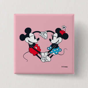 Macaron Carré 5 Cm Mickey & Minnie Idéal de couple