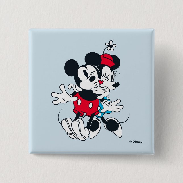 Macaron Carré 5 Cm Mickey & Minnie | L'amour perpétuel (Devant)