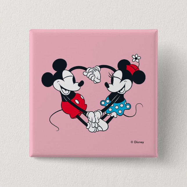 Macaron Carré 5 Cm Mickey & Minnie | Objectifs de relation (Devant)