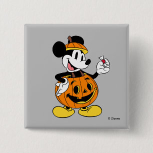 Macaron Carré 5 Cm Mickey Mouse habillée en Citrouille