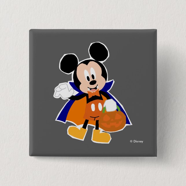 Macaron Carré 5 Cm Mickey Mouse Vampire | Halloween (Devant)