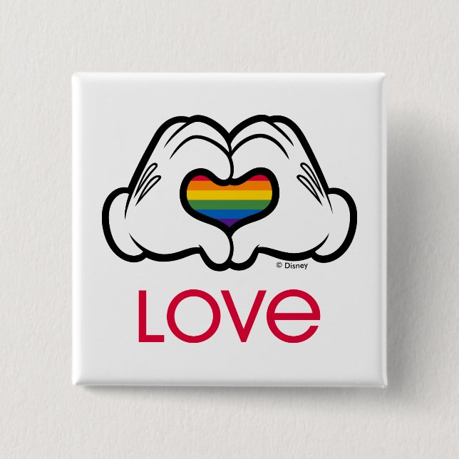 Macaron Carré 5 Cm Mickey Rainbow Love (Devant)