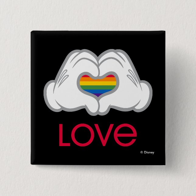 Macaron Carré 5 Cm Mickey Rainbow Love (Devant)