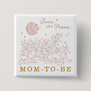Macaron Carré 5 Cm Mickey & ses amis à la lune - Baby shower pour fil