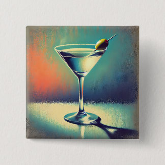 Macaron Carré 5 Cm Mid Century I Love The Blues Martini Art