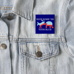 Macaron Carré 5 Cm Midterms 2026 Démocrates Botter les Fesses