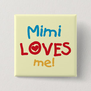 Macaron Carré 5 Cm Mimi aime mes t-shirts et cadeaux