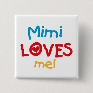Macaron Carré 5 Cm Mimi aime mes t-shirts et cadeaux