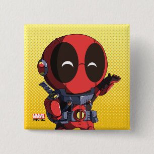 Macaron Carré 5 Cm Mini Deadpool en armure