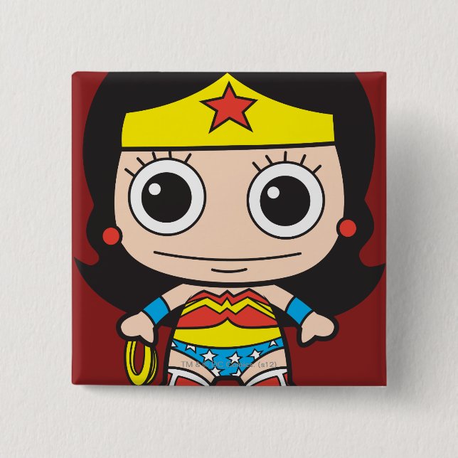 Macaron Carré 5 Cm Mini Wonder Woman (Devant)