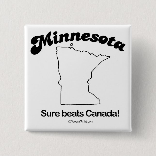 Macaron Carré 5 Cm MINNESOTA - T-shirts et G "MINNESOTA STATE MOTTO" (Devant)