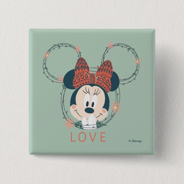 Macaron Carré 5 Cm Minnie | Amour (Devant)