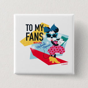 Macaron Carré 5 Cm Minnie Mouse   À mes fans avec amour