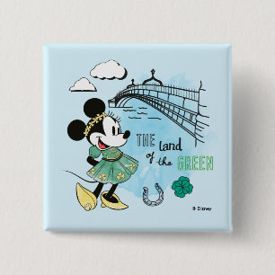 Macaron Carré 5 Cm Minnie Mouse Saint-Patrick - Terre de l'Émeraude