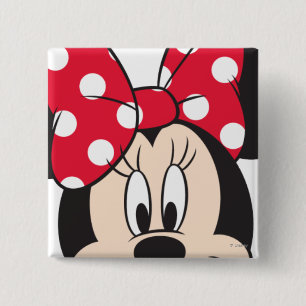 Macaron Carré 5 Cm Minnie Rouge Gros Plan Mignon