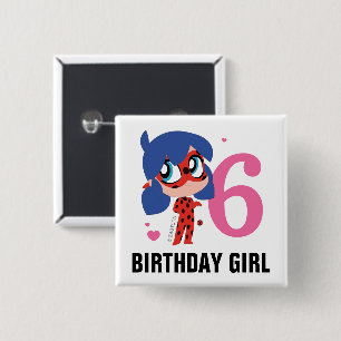 Macaron Carré 5 Cm Miraculous Ladybug Chibi fille d'anniversaire