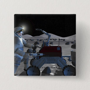 Macaron Carré 5 Cm Missions d'exploration spatiale futures 7