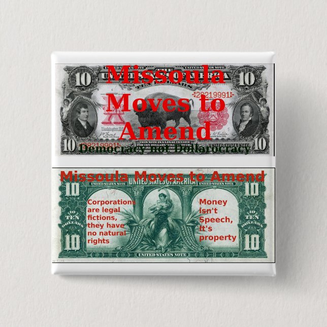 Macaron Carré 5 Cm Missoula se déplace pour modifier le bouton (Devant)