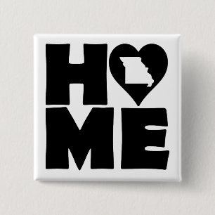 Macaron Carré 5 Cm Missouri Home Heart State Button Badton Pin