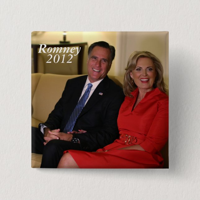 Macaron Carré 5 Cm Mitt Romney pour le président ! (Devant)