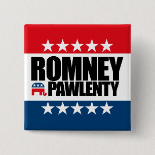 Macaron Carré 5 Cm Mitt Romney Tim Pawlenty 2012