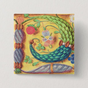 Macaron Carré 5 Cm Mme 134 a illuminé la lettre "P" décorée du flo