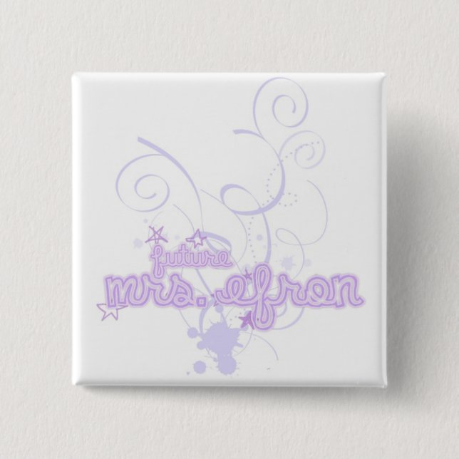 Macaron Carré 5 Cm Mme Efron Button (Devant)