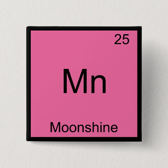 Macaron Carré 5 Cm Mn - Moonshine Funny Chemistry Element Symbol Tee (Devant)