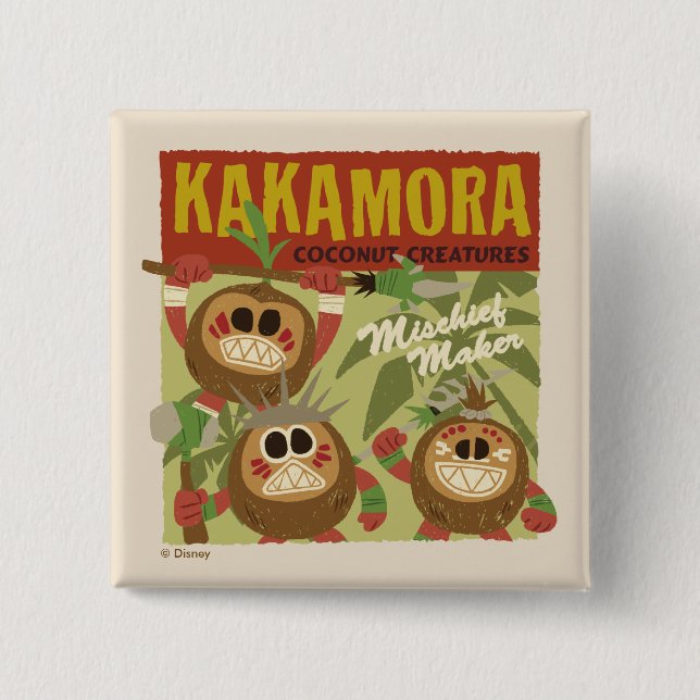 Macaron Carré 5 Cm Moana | Kakamora - Créatures de noix de coco (Devant)