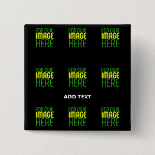 MACARON CARRÉ 5 CM MODÈLE DE TEXTE D'IMAGE NOIRE SIMPLE ET MODERNE