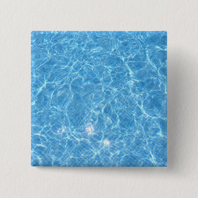 Macaron Carré 5 Cm Modèle sur mesure Piscine bleue Eau bleue Vide (Devant)