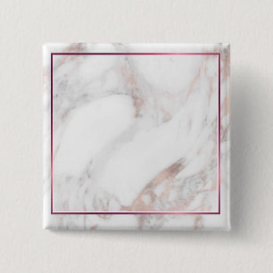 Macaron Carré 5 Cm Modèle vierge élégant en marbre de rose doré perso