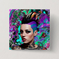 Mohawk Punk Girl Art Abstrait