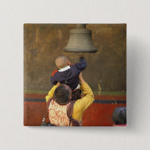 Macaron Carré 5 Cm Moine bouddhiste tibétain levant un garçon pour 