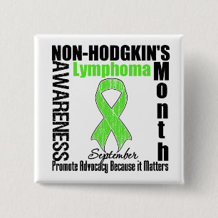 Macaron Carré 5 Cm Mois de conscience de lymphome non Hodgkinien de