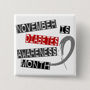 Macaron Carré 5 Cm Mois L1 de conscience de diabète