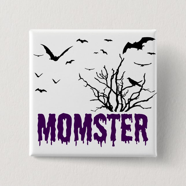 Macaron Carré 5 Cm Momster Purple Driple Police Flying Bats (Devant)