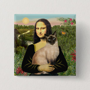 Macaron Carré 5 Cm Mona Lisa - Chat siamois point seal