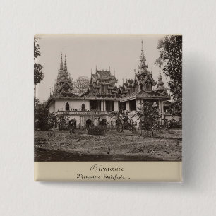 Macaron Carré 5 Cm Monastère de Teik Kyaung, île d'orteil de ka