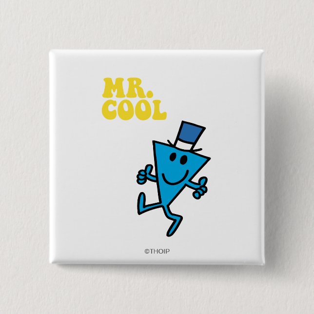 Macaron Carré 5 Cm Monsieur le Cool | Lettres jaunes (Devant)
