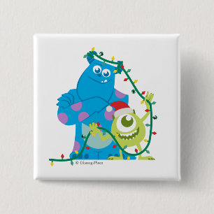 Macaron Carré 5 Cm Monsters Inc.   Noël - Sulley & Mike