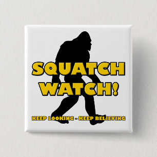 Macaron Carré 5 Cm Montre Squatch Drôle Sasquatch Bigfoot Yeti Bouton