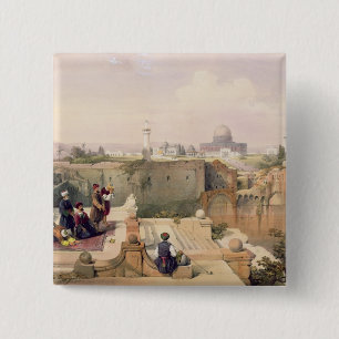 Macaron Carré 5 Cm Mosquée d'Omar montrant le site du temple